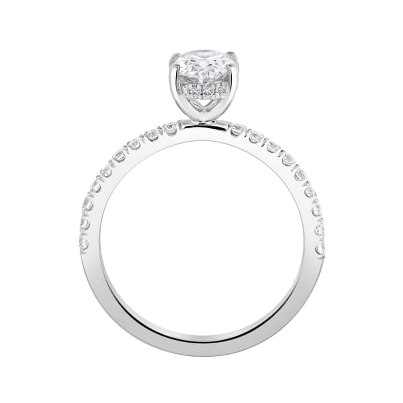 Auriya Lab Grown 2 1/3 ct Oval Cut with Hidden Halo Diamond Engagement Ring in 14k Gold (H-I, SI1-SI2)