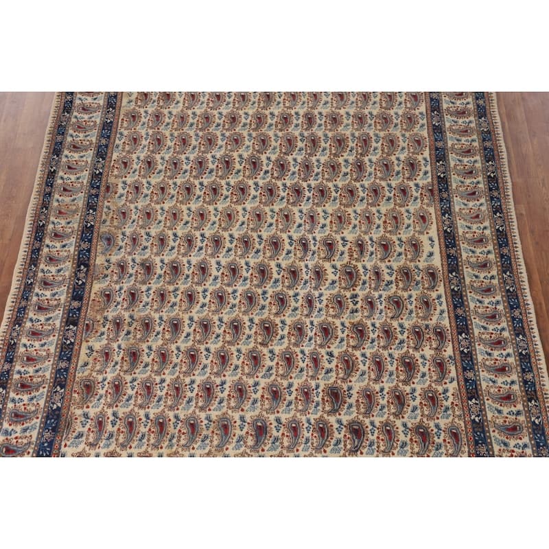 Paisley Mood Persian Vintage Area Rug Hand-Knotted Wool Carpet - 6'9"x 10'7"