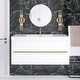 preview thumbnail 118 of 191, Wood Wall-Mounted Bathroom Vanity with Sink and Soft Close Drawers 48" x 20" - Glossy - Glossy White