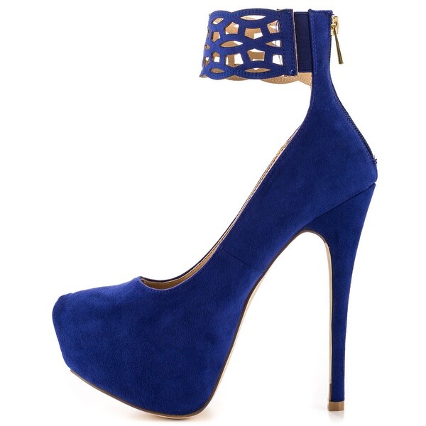 Just Fab Womens averil Closed Toe Ankle Strap Classic Pumps - 6.5