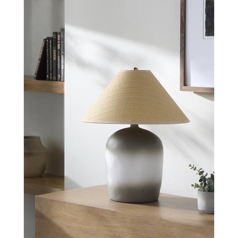 Livabliss Otahu Traditional Accent Table Lamp - 20"H x 17"W x 17"D - Gray
