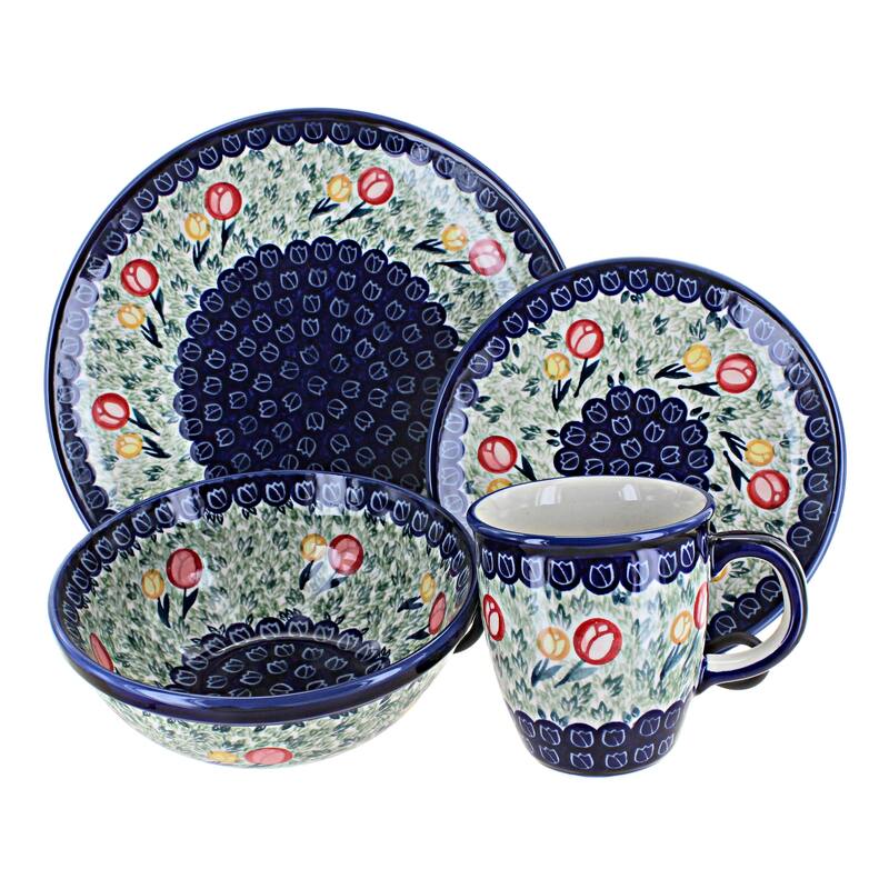 Blue Rose Polish Pottery Manufaktura Dinnerware (4PC)