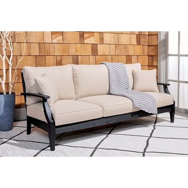 SAFAVIEH Couture Outdoor Martinique Solid Wood Patio Sofa SAFAVIEH Couture Outdoor Martinique Solid Wood Patio Sofa