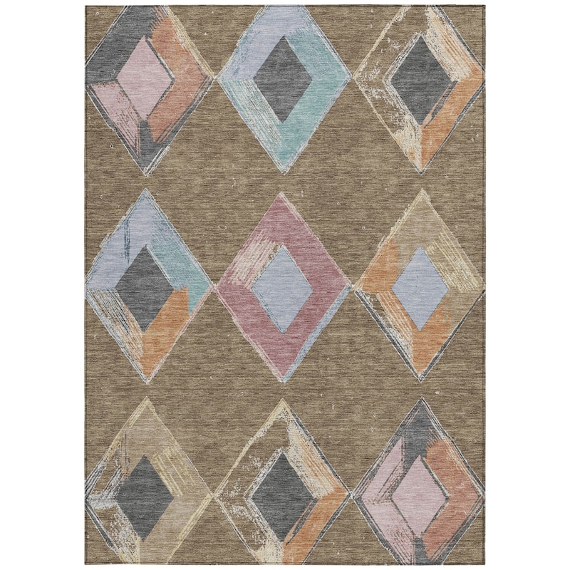 HomeRoots Geometric Transitional Rectangle Outdoor Rug