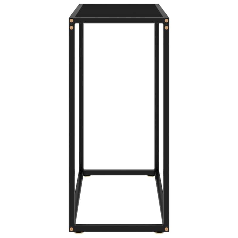 vidaXL Console Table Black 23.6"x13.8"x29.5" Tempered Glass - 23.6" x 13.8" x 29.5"