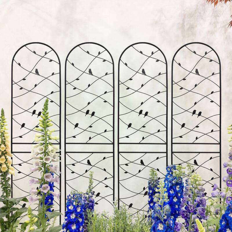 4 Pack Metal Garden Trellis 86.7in x 19.7in Rustproof Trellis