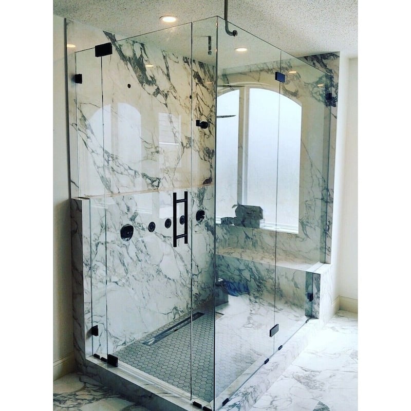 CEL 8" x 8" Stainless Steel Ladder Style Back to Back Pull Handle for Shower Door