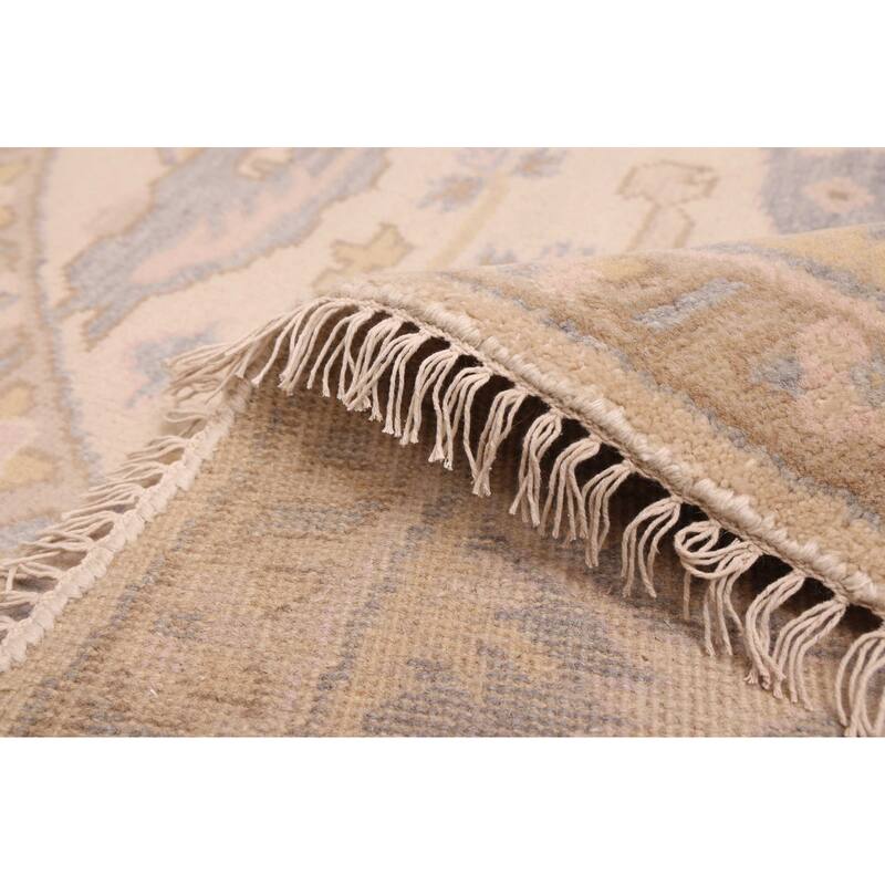 ECARPETGALLERY Hand-knotted Royal Oushak Ivory Wool Rug - 8'1 x 7'10