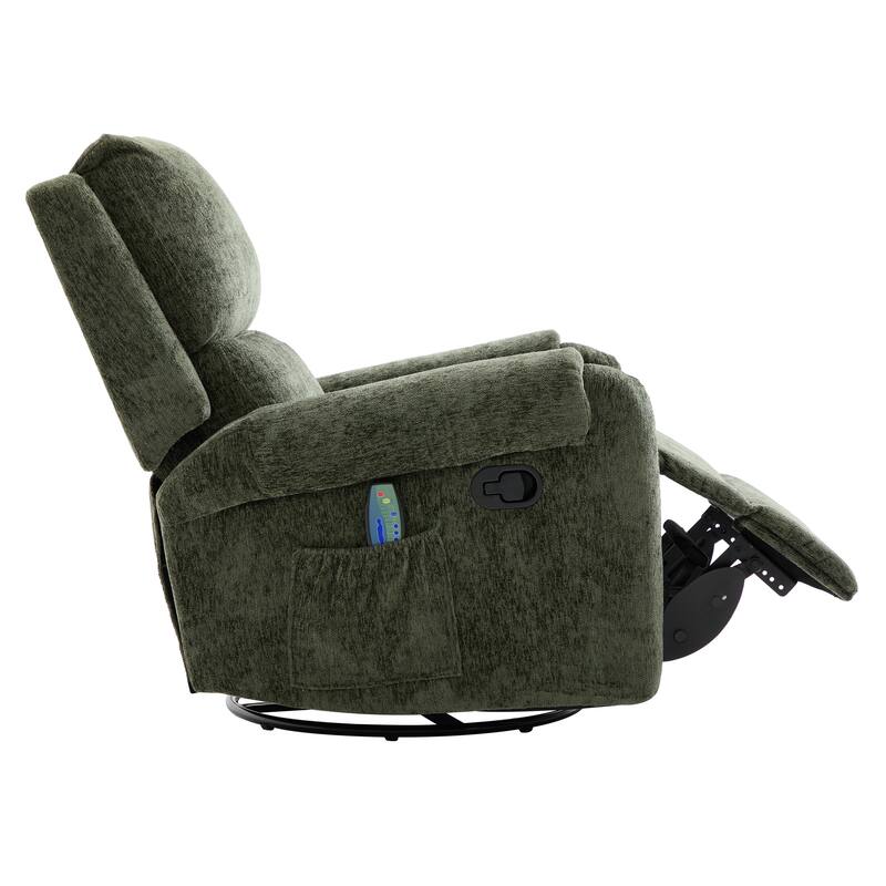 Manual Recliner Massage Recliner Chair Nursery Recliner Chair Swivel Rocker Recliner Sofa with a Side Storage Pocket