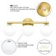 preview thumbnail 6 of 5, Gold Bathroom Light Fixtures,Vanity Lighting,Modern Wall Light with Frosted Milky Glass,G9 Base