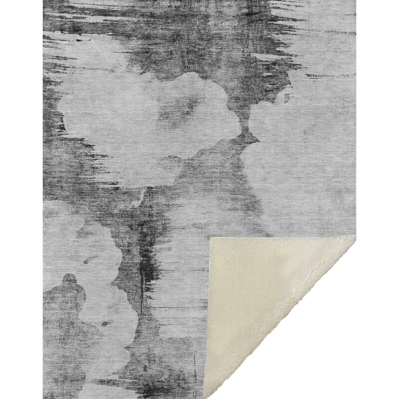Premium Machine Washable Abstract Modern Sherpa Throw Blanket