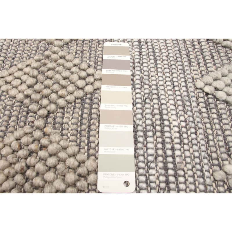 ECARPETGALLERY Braid weave Sienna Khaki Wool Rug - 6'1 x 9'0