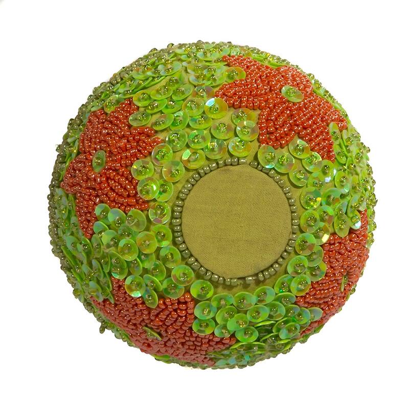 Kurt Adler 5-Inch Decorative Egg Container with Beads and Sequins - 5-inches