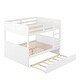 preview thumbnail 7 of 11, Elegant Full Over Full Bunk Bed, Twin Size Trundle with Removable Casters, Split into Two Separate Beds, Space-saving, White