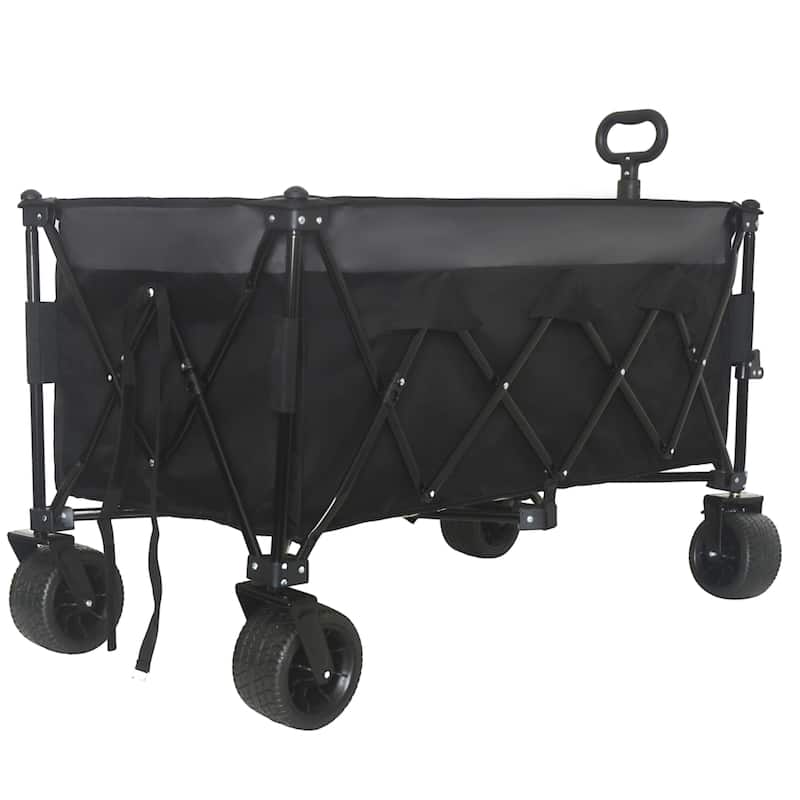 Heavy-Duty Foldable Utility Wagon - 480lbs Capacity, Patented Ultra-Stable Frame, 1:6 Space-Saving Fold & 7"All-Terrain Wheels