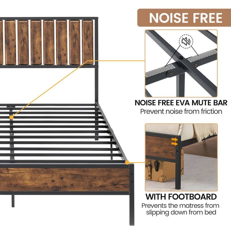 Vertical iron wood bed - Full