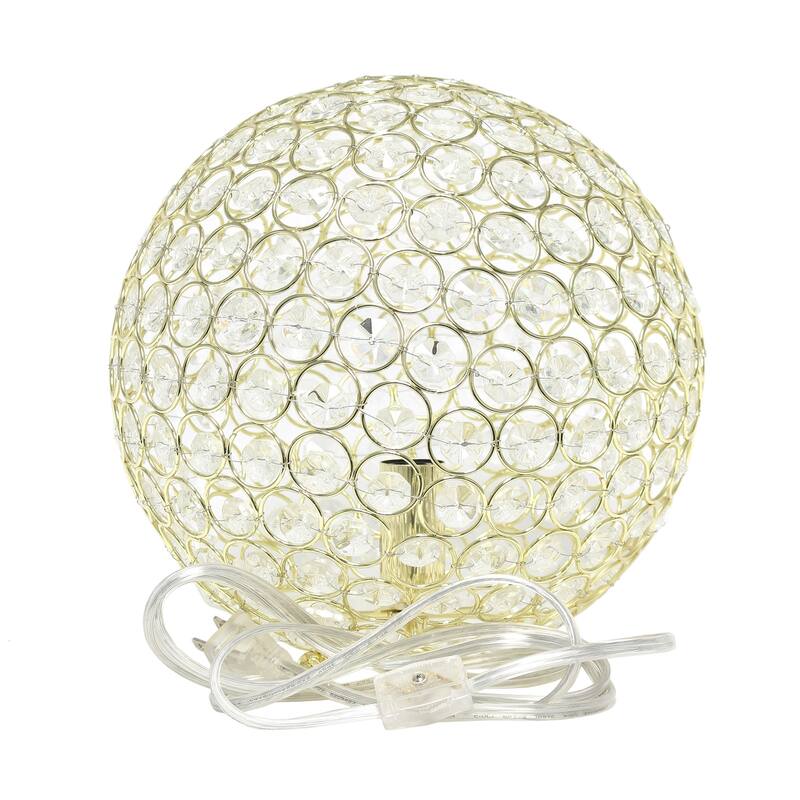 Metal Sphere Table Lamp - 10" Round Orb Light for Living Room, Bedroom Decor - Gold Finish