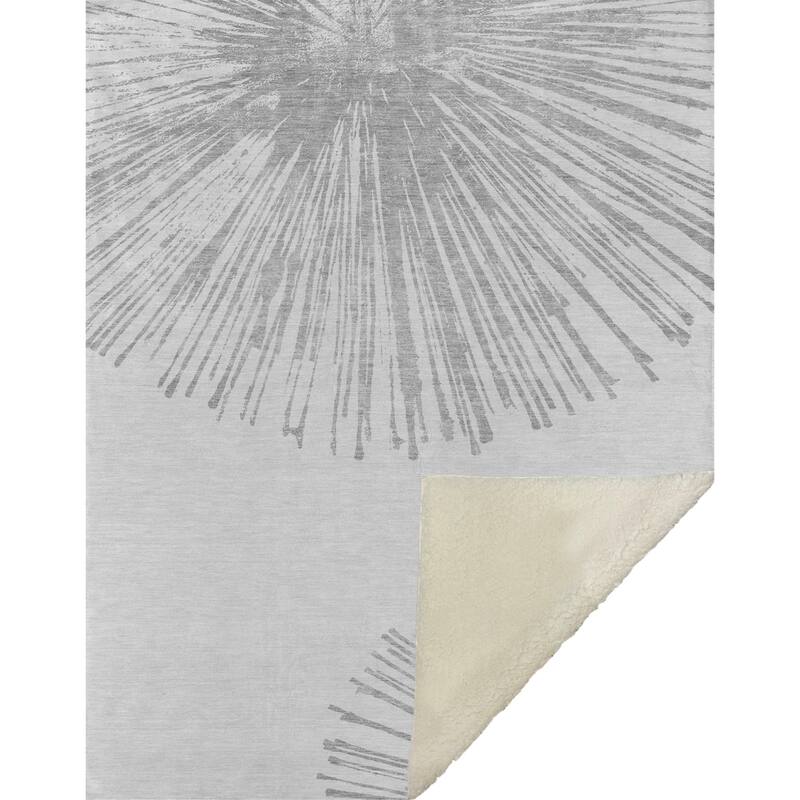 Premium Machine Washable Contemporary Burst Sherpa Throw Blanket