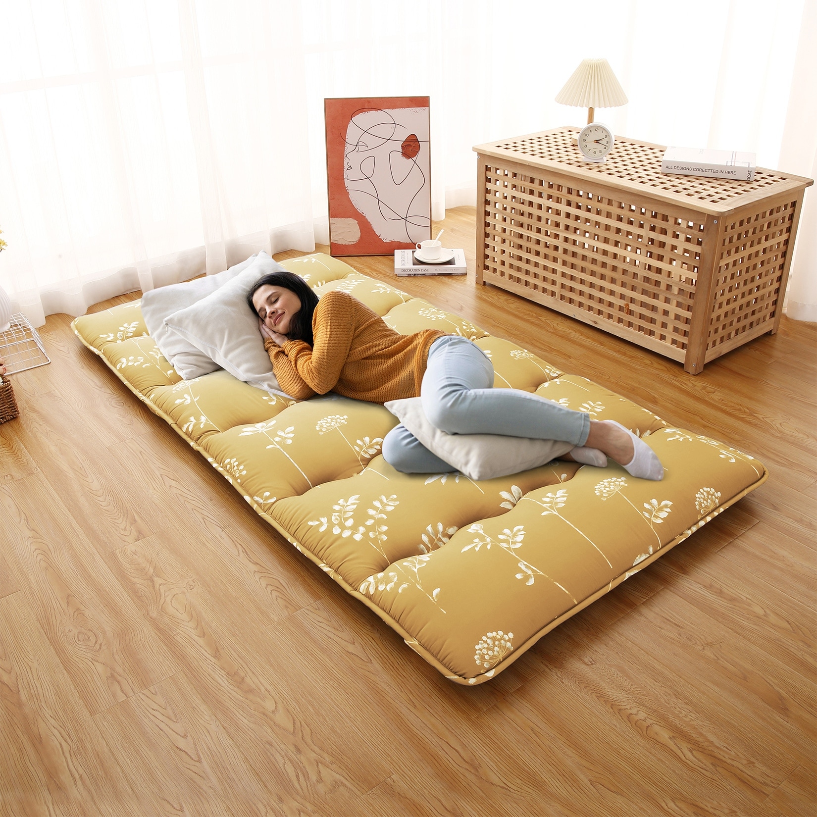 Twin Size Japanese Style Futon Floor Mattress for Home Camping