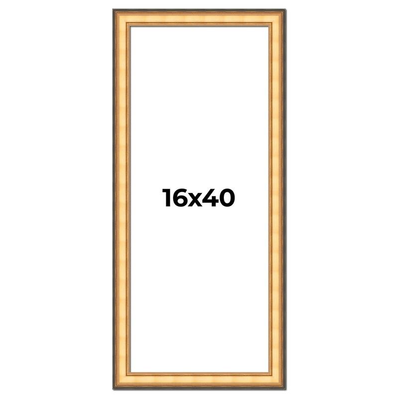 16x40 Frame Gold Plein Aire Solid Wood Picture Frame Width 2 Inches |
