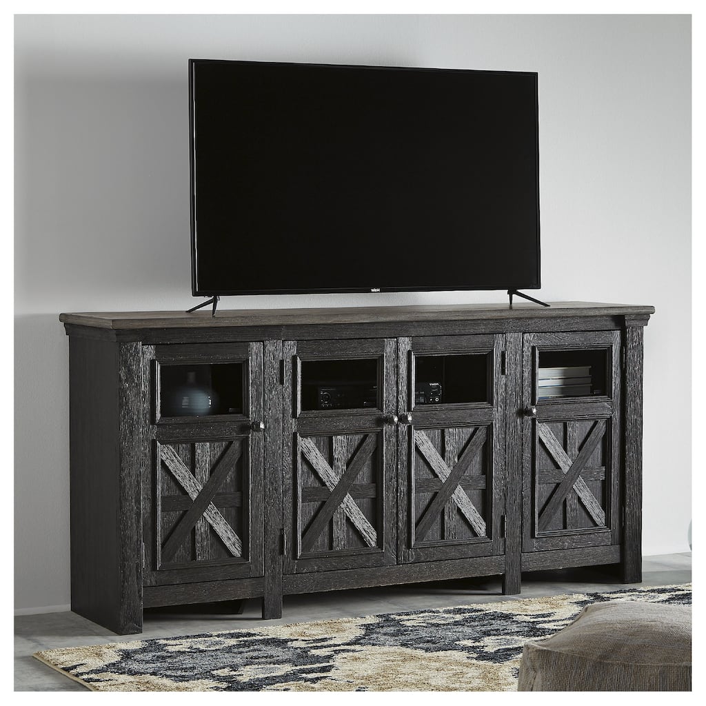 Tyler Creek Casual Extra Large TV Stand Black/Gray