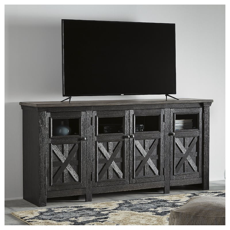Tyler Creek Casual Extra Large TV Stand Black/Gray