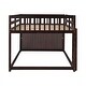 preview thumbnail 9 of 7, Espresso Pine Wood Bunk Bed with 4 Drawers, 3 Shelves, and Built-in Ladder