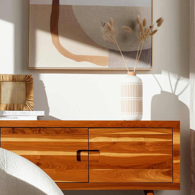 Ceramic Round Patterned Table Flower Vase - Ivory