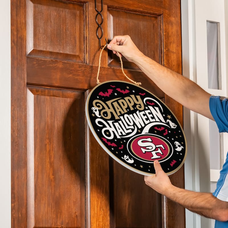 San Francisco 49ers 18" x 18" Halloween Door Décor Wall Sign