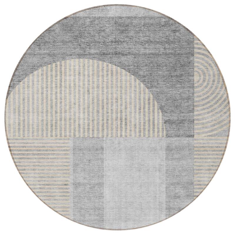 HomeRoots Geometric Transitional Rectangle Outdoor Rug