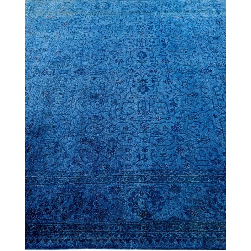 Fine Vibrance, One-of-a-Kind Hand-Knotted Area Rug - Blue, 6' 1" x 9' 1" - 6' 1" x 9' 1"