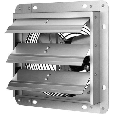 Silver Exhaust Electric Powered Gable Mount Shutter Fan/Vent, Aluminum, High Speed, 1650 RPM, 10 in. 820 CFM
