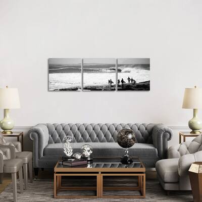iCanvas "Silhouette of surfers standing on the beach, Australia" by Panoramic Images 3-Piece Canvas Wall Art Set