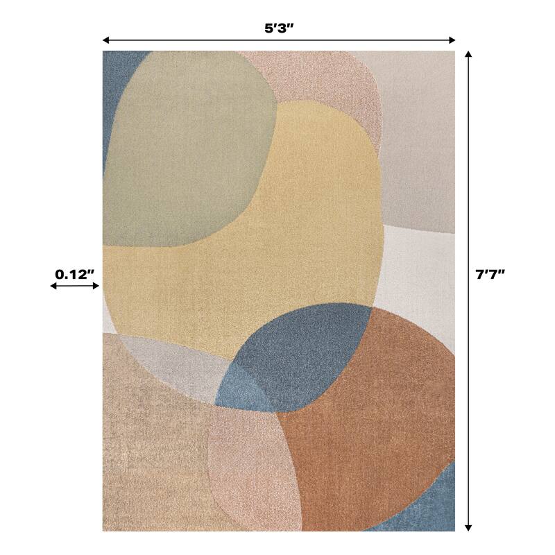 JONATHAN Y Riley Geometric Kids & Novelty Machine-Washable Multi Area Rug