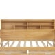 preview thumbnail 16 of 15, Wooden Twin Size Daybed with Storage Shelves, Multi-functional Bed with 2 Storage Drawers and Study Desk, Natural