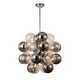 preview thumbnail 12 of 10, 12-Light Modern Globe Glass Kitchen Island Pendant Sputnik Chandelier with Black Smoke Glass Globe - W24"