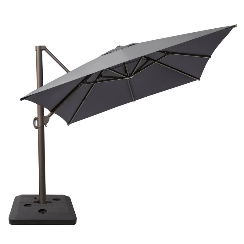 13 ft x 10 ft Outdoor Aluminum Patio Cantilever Offset Umbrella with Base