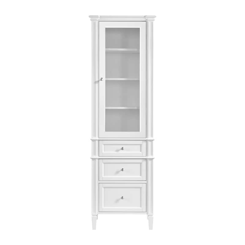 Brittany Linen Cabinet, Bright White - 24.09 x 16.93 x 75.98