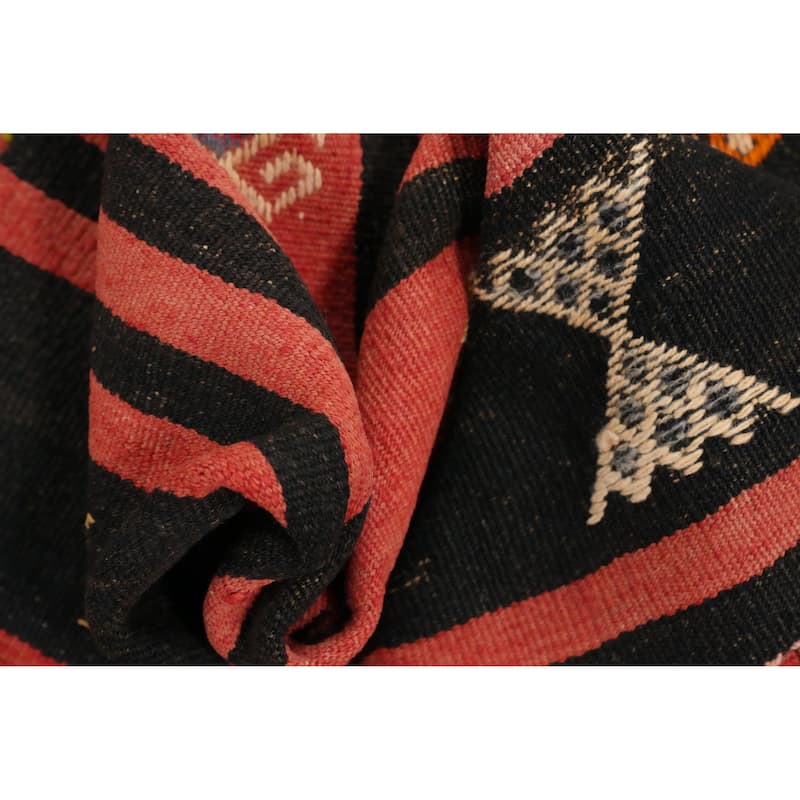 Hand Woven Oriental 100% Wool Carpet Southwestern Tribal Oranges & Rust Kilim Area Rug - 8' 9'' X 4' 8''