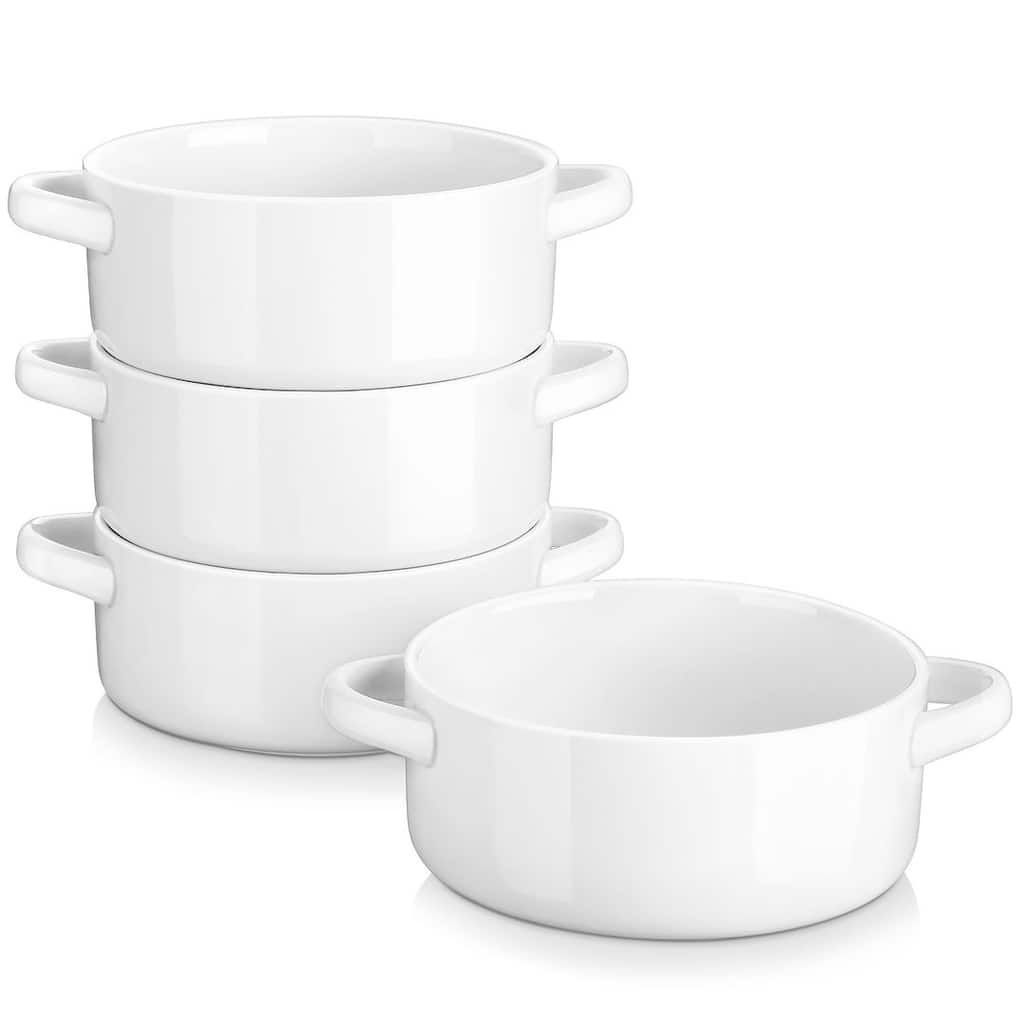MALACASA REG Porcelain 4-Piecee Soup Bowl Set,Service for 4
