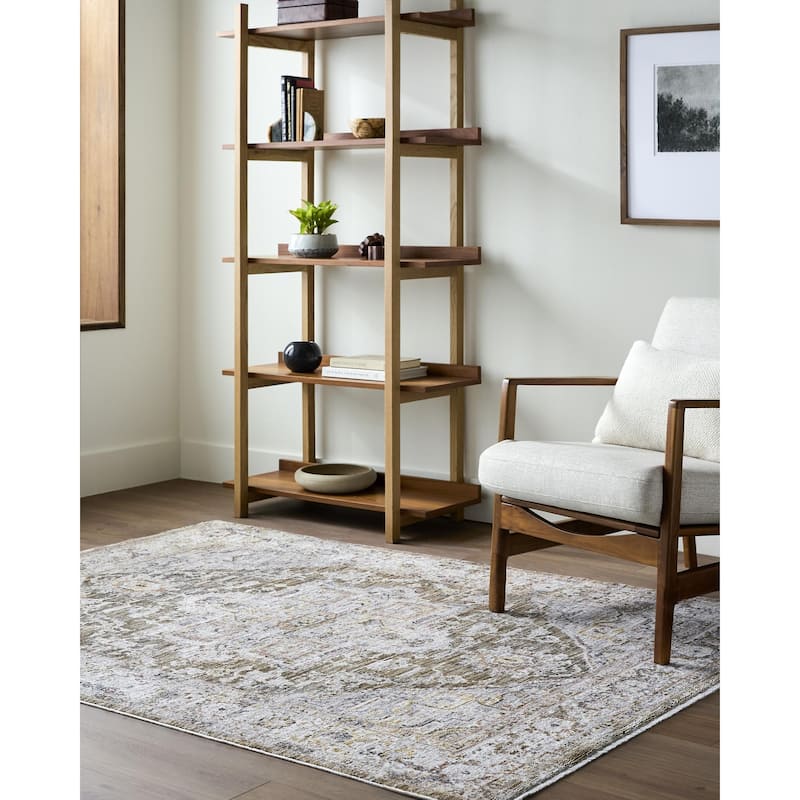 Livabliss Mansfield Traditional Area Rug - Dark Brown - 6'7" x 9'