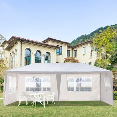 10 x 20 ft. Outdoor Wedding Party Tent with 4 Walls - 4 Walls