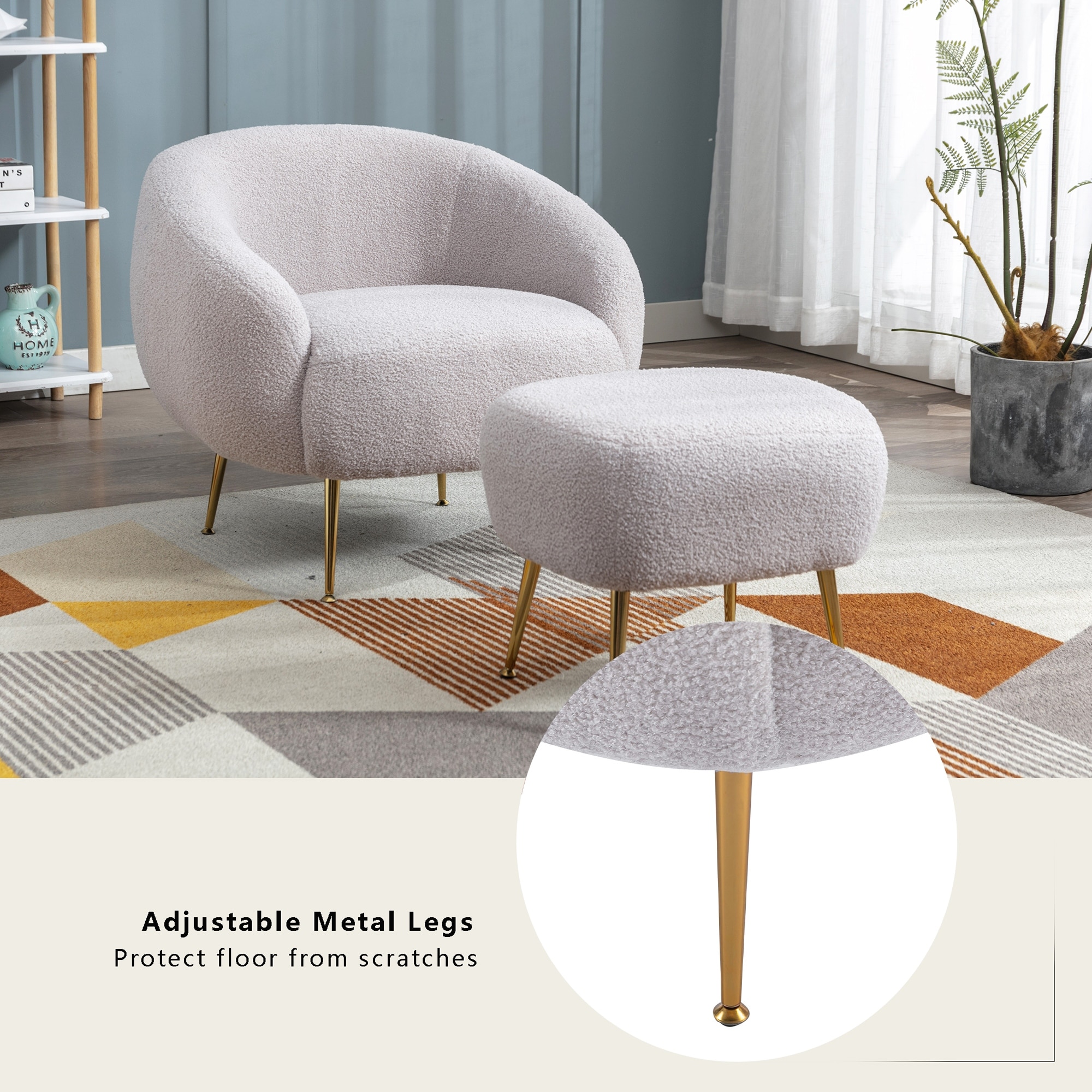 Plush chair with ottoman hotsell