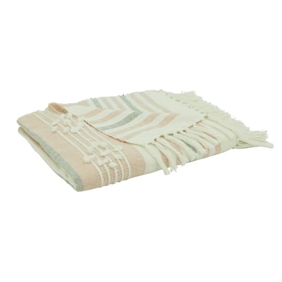 Throw Blanket With Stripe Design