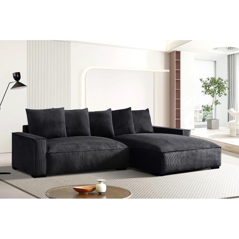 Transitional Luxe Upholstered Living Room Sectional 106.7 inch