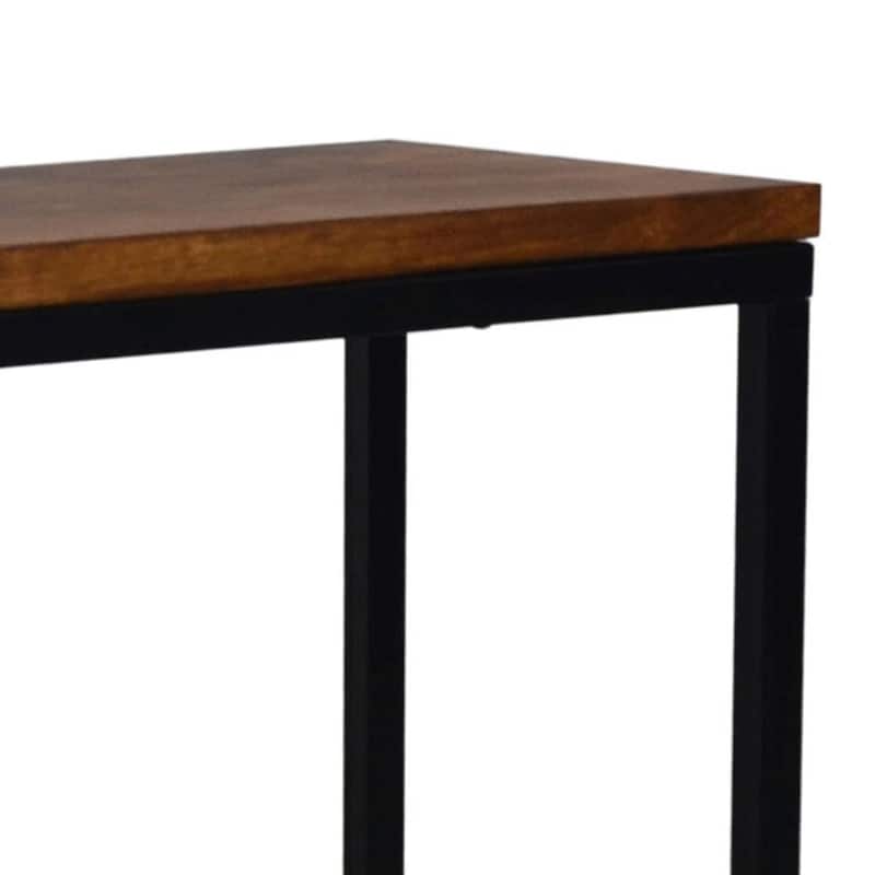 Rectangular Console Table - 34" - Black and Brown