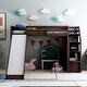 preview thumbnail 4 of 7, Twin Size Modern High Guardrail Loft Bed with 3-Storage and Slide