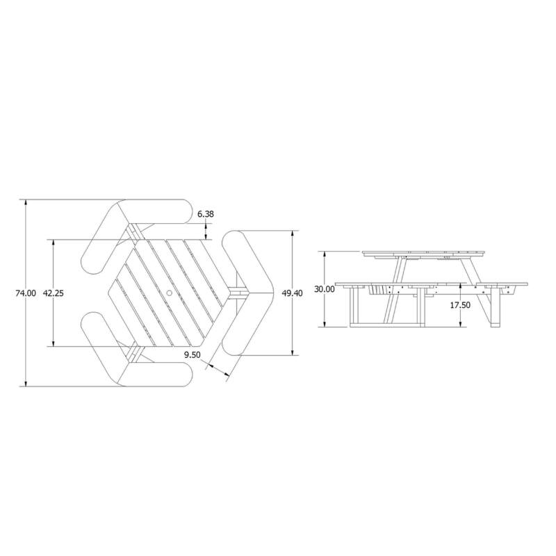 Shoreline Hexagon Picnic Table