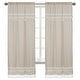 preview thumbnail 2 of 3, Boho Fringe 84in Window Treatment Curtain Panel Pair - Neutral Tan Taupe Linen for Bohemian Woodland Farmhouse Botanical Leaf