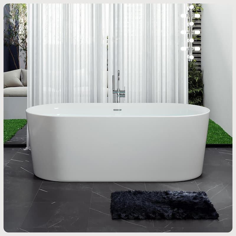 Eviva Rejoice 60" Glossy White Acrylic Freestanding Bathtub